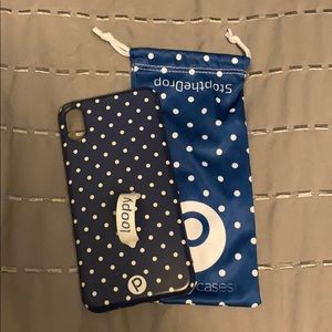 Navy/white dot loopy case iPhone XS Max (lefty)